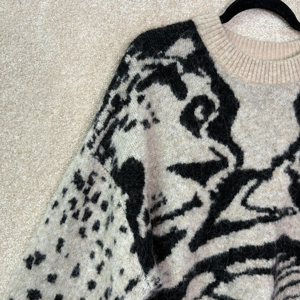 & OTHER STORIES Sweater Women's Large Alpaca Wool Jacquard Knit Pullover - Picture 5 of 11